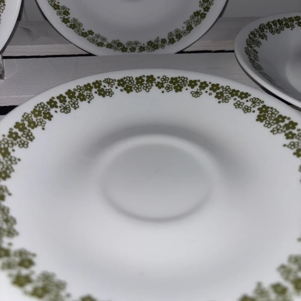 Vintage Corelle By Corning Set Of 4 Spring Blossom Crazy Daisy Saucer Plates 6